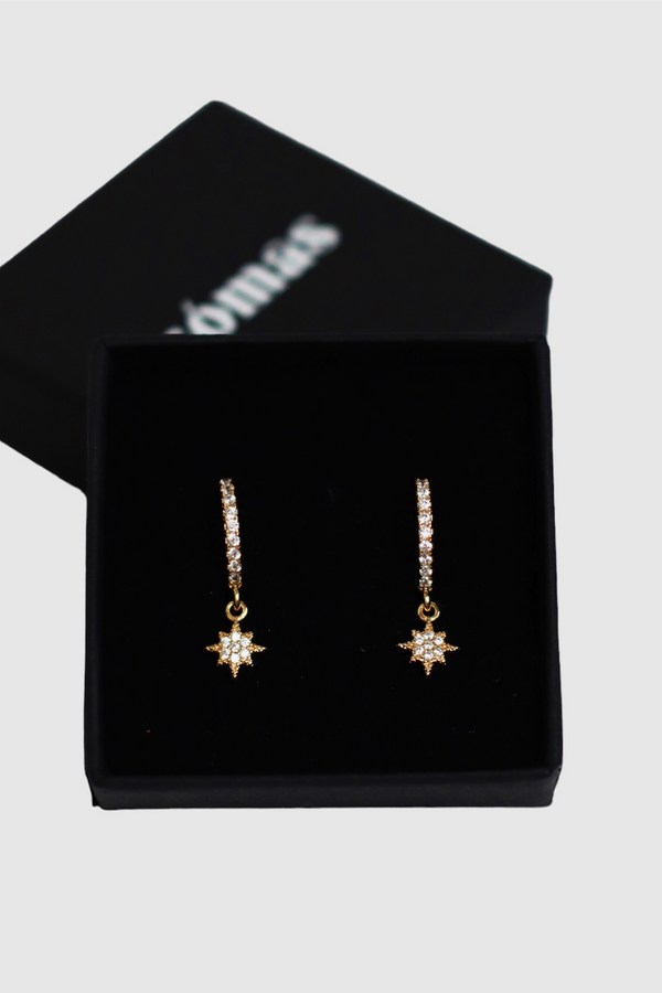 Dainty star pendant earrings