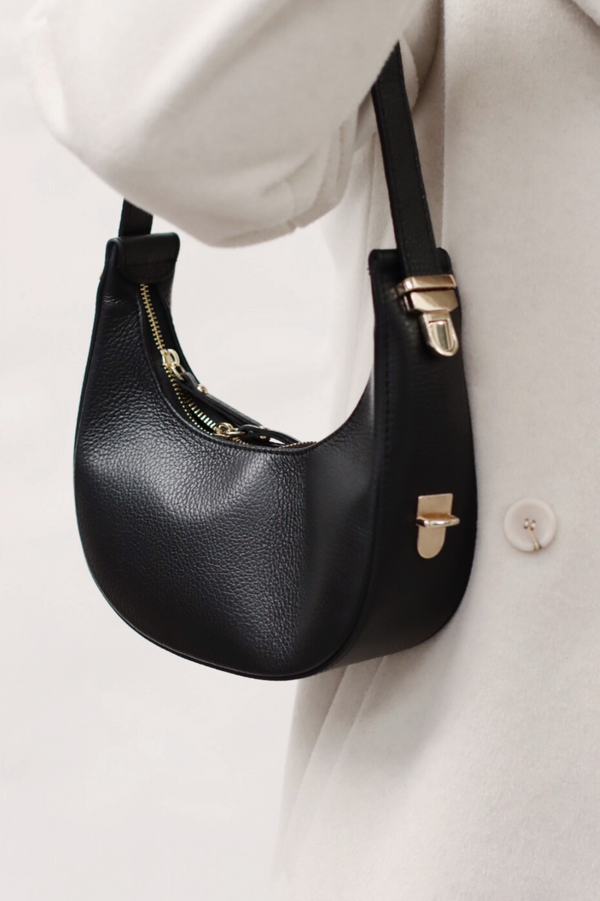 FAITH MINI HALF MOON BAG BLACK