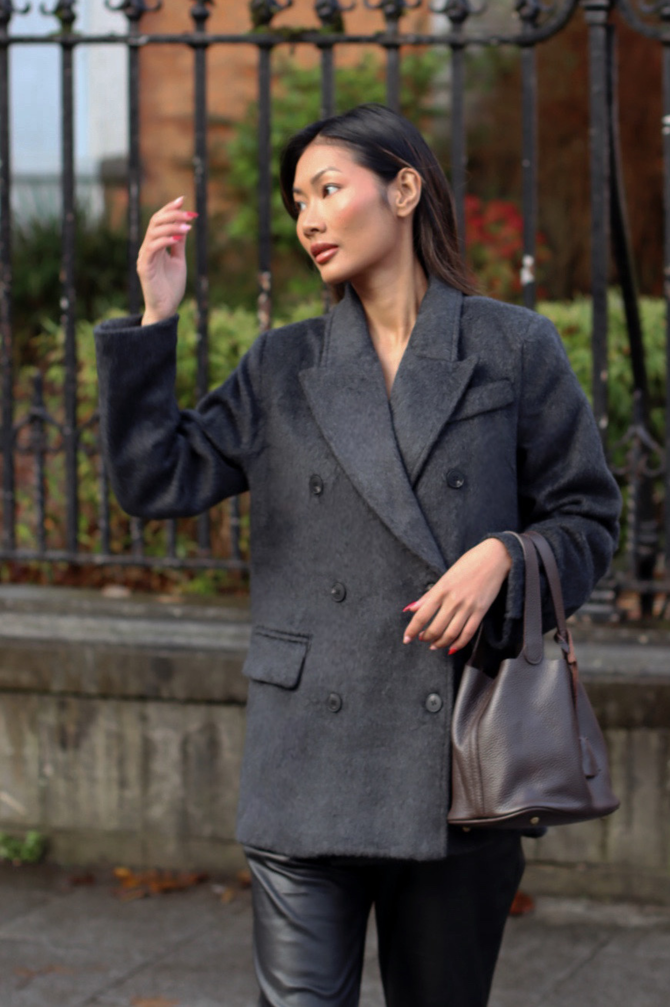 LENNY BRUSHED BLAZER CHARCOAL