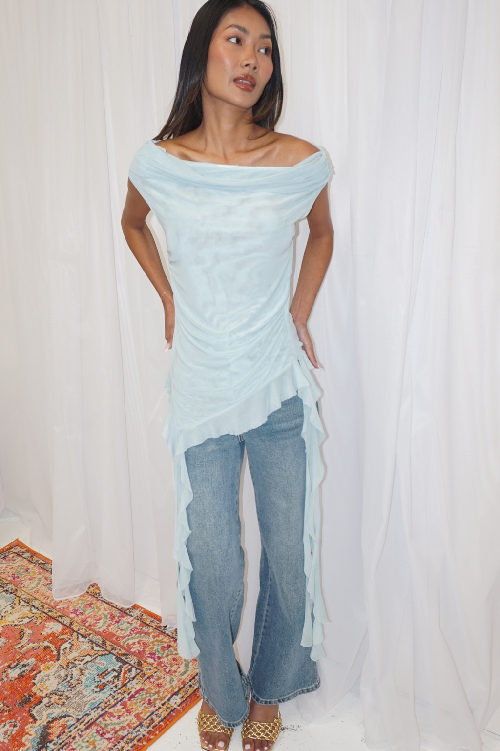 BARDOT TOP SEAFOAM
