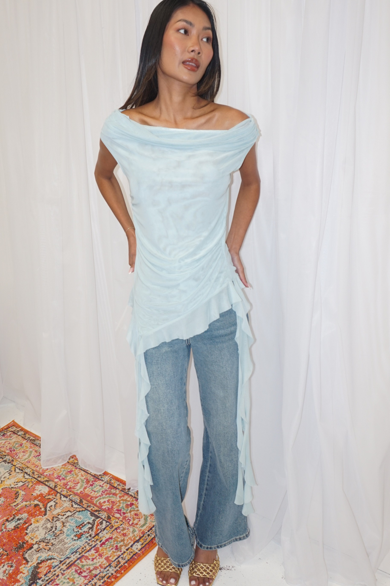 BARDOT TOP SEAFOAM