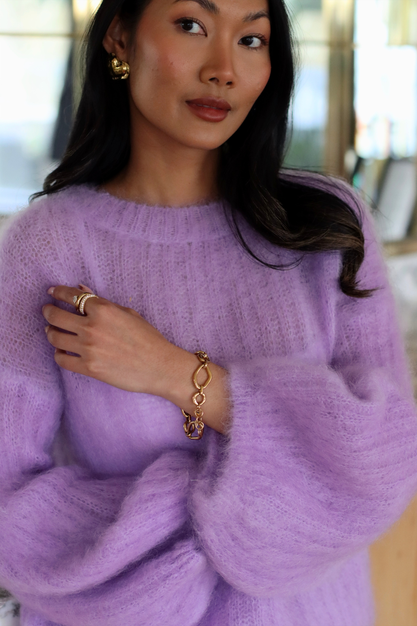 KELLY MOHAIR BLEND SWEATER LAVENDER