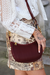 FLORIANNA PLISSE BAG BURGUNDY
