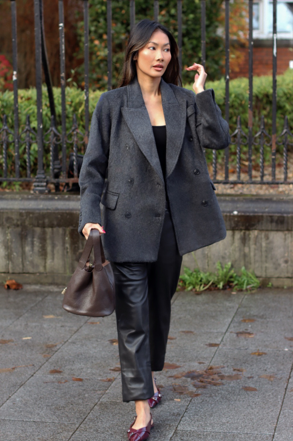 LENNY BRUSHED BLAZER CHARCOAL