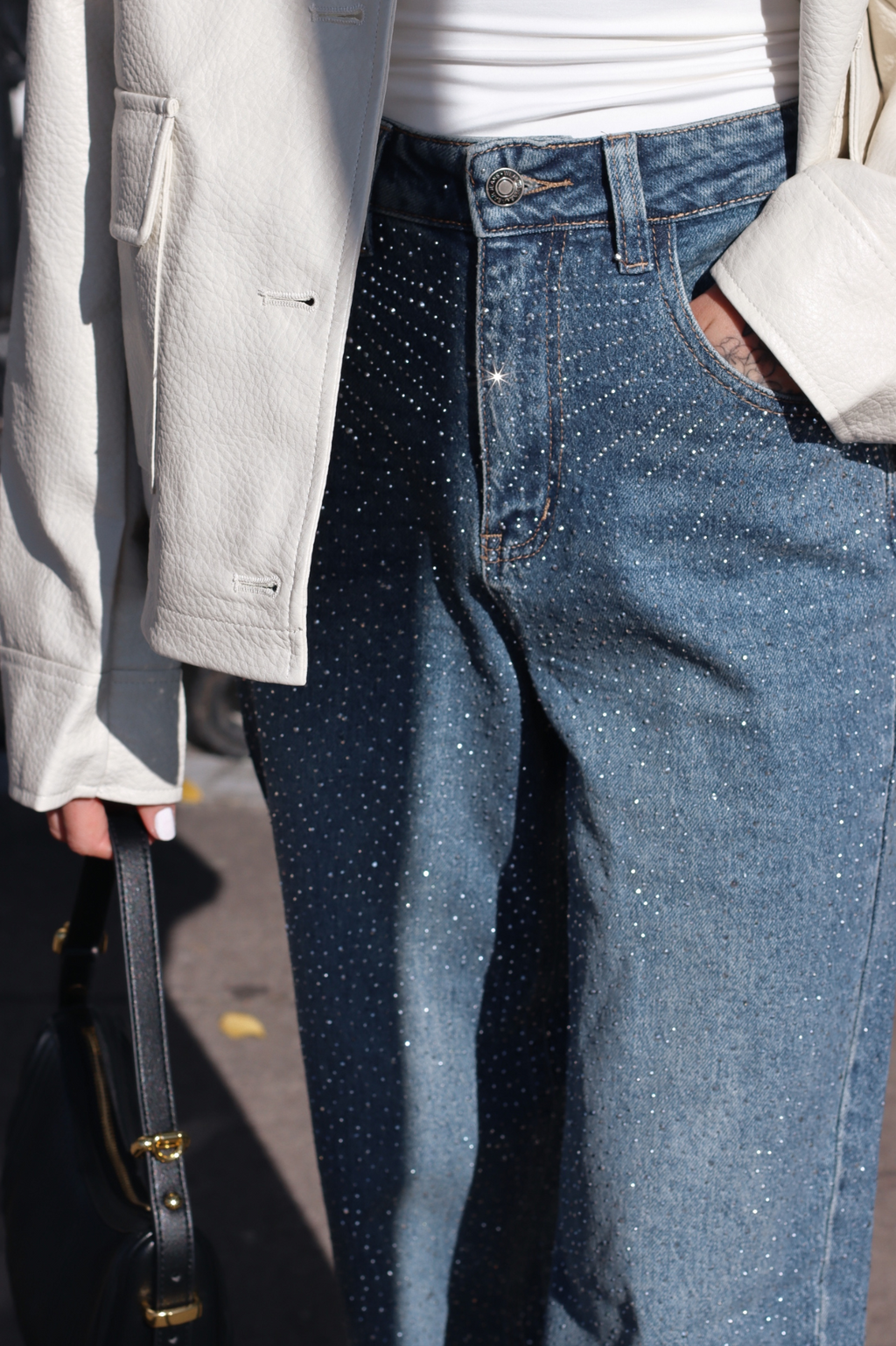 MARIANNE EMBELLISHED JEANS DARK DENIM WASH