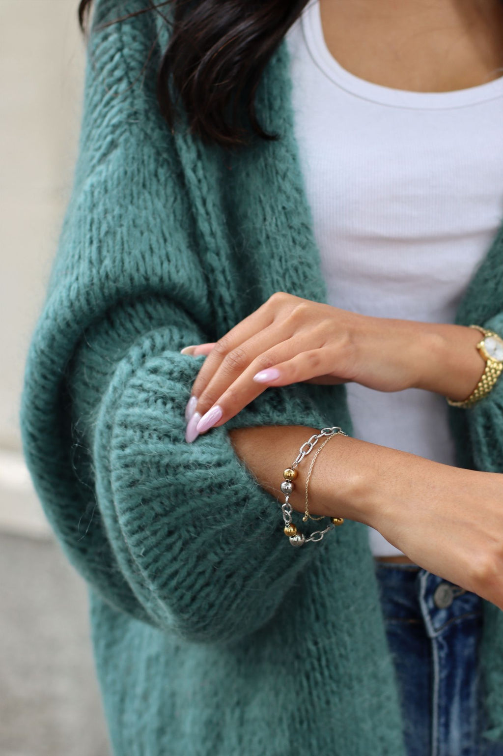 KENZA KNITTED CARDIGAN TEAL