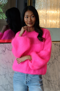KELLY MOHAIR BLEND SWEATER NEON PINK