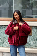 Raye Velvet Bomber Burgundy