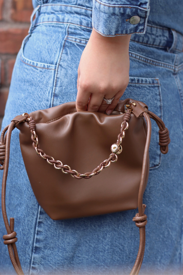 FRANCINE BUCKET BAG BROWN