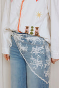 Lace triangular Scarf Leaves
