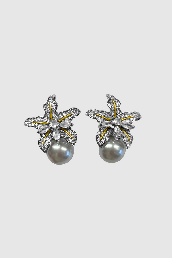 Tara Flower Pearl Earrings