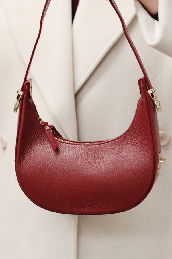 FAITH MINI HALF MOON BAG RED WINE