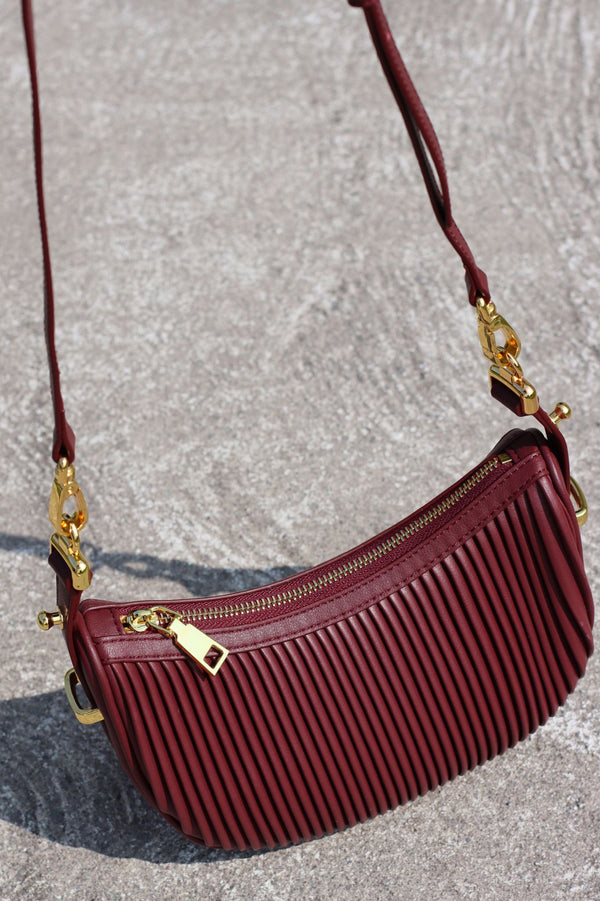 FLORIANNA PLISSE BAG BURGUNDY