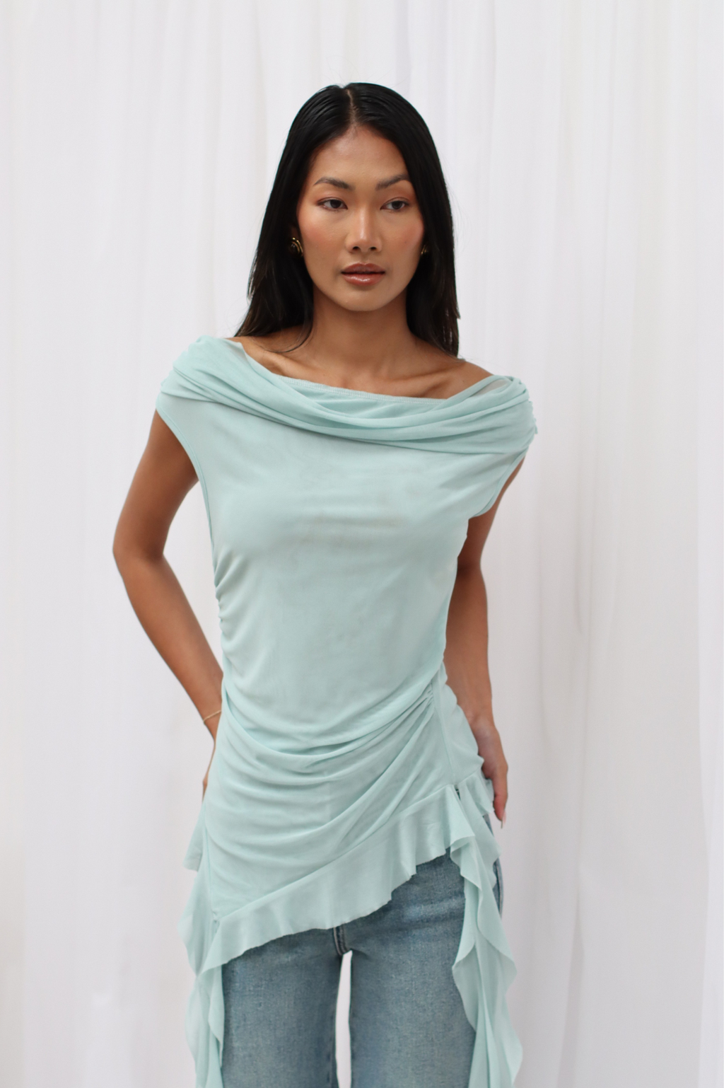 BARDOT TOP SEAFOAM