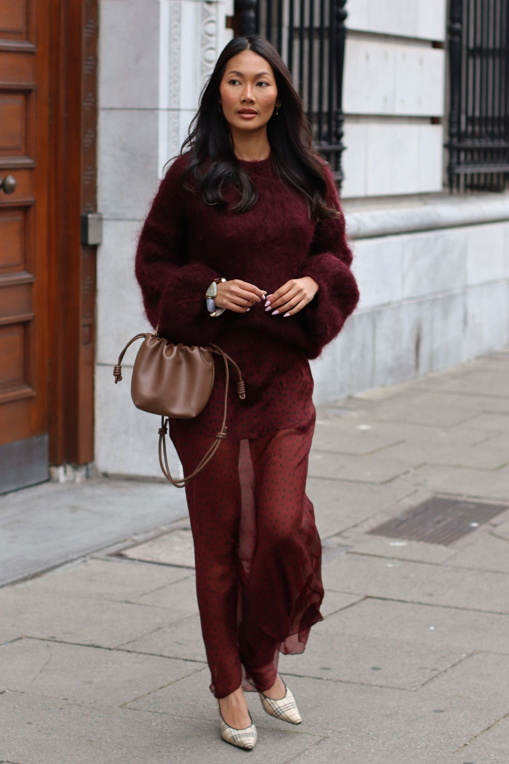 Ceena Sheer Skirt Burgundy