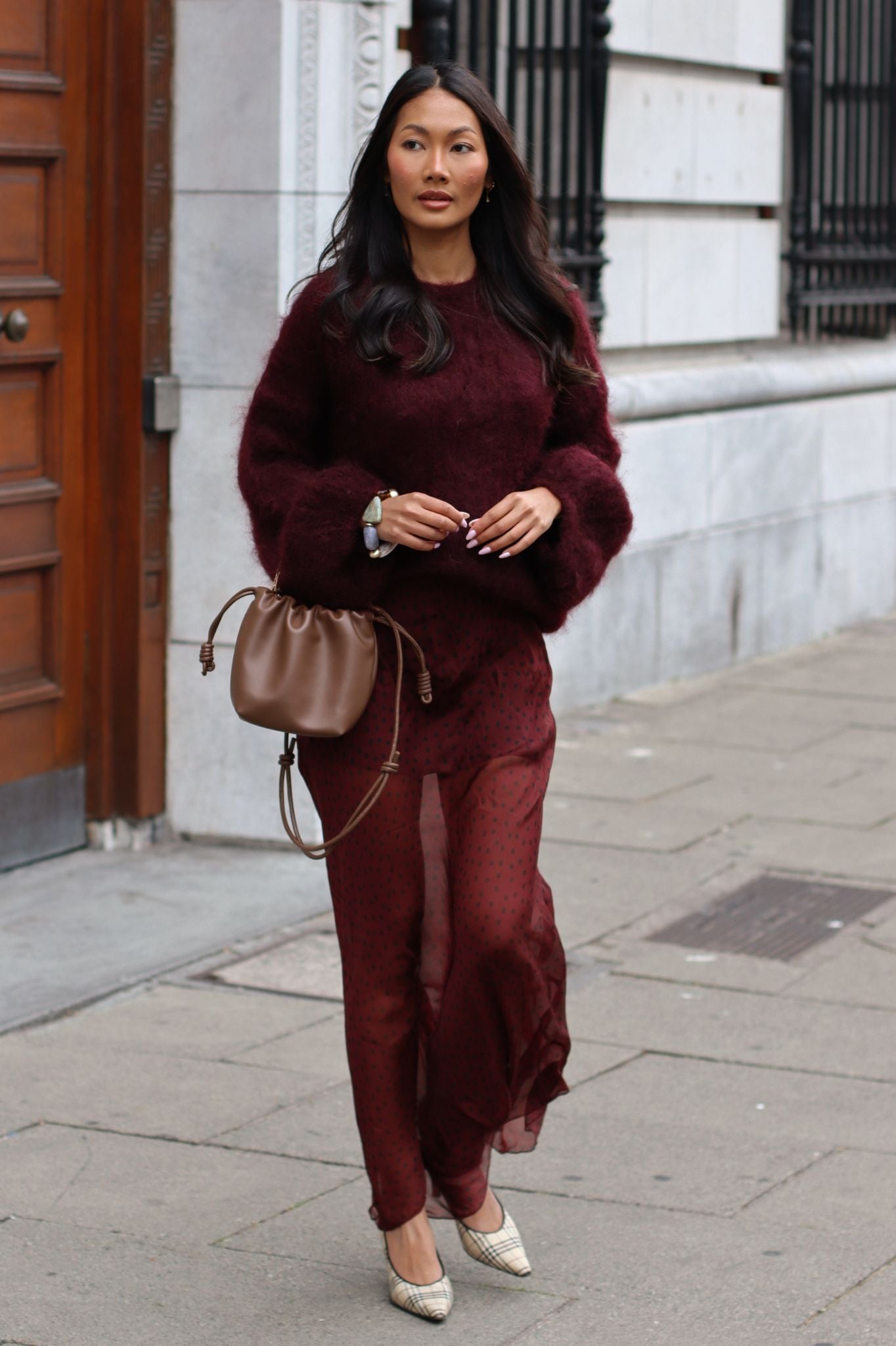 Ceena Sheer Skirt Burgundy
