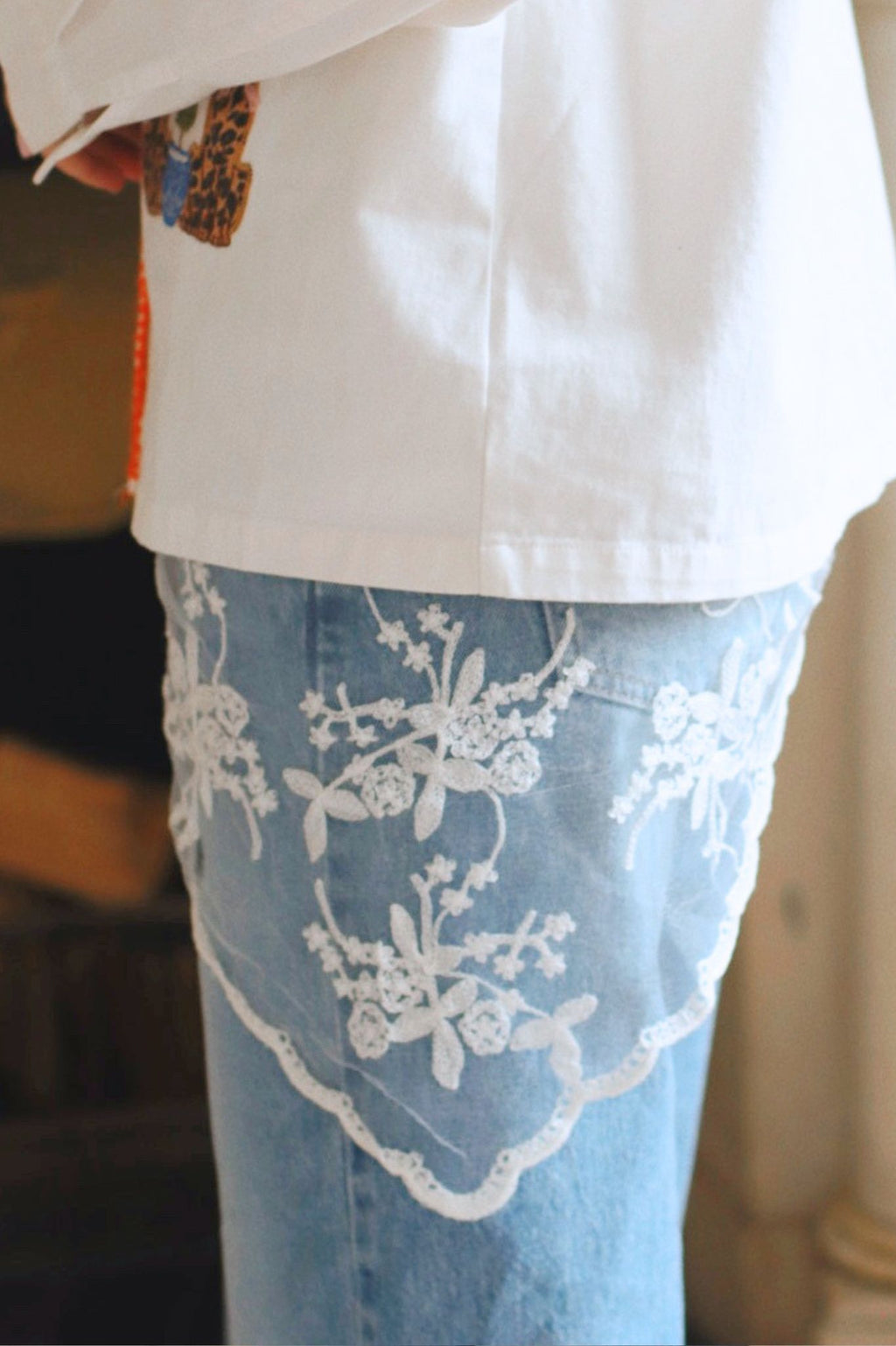 Lace triangular Scarf Leaves