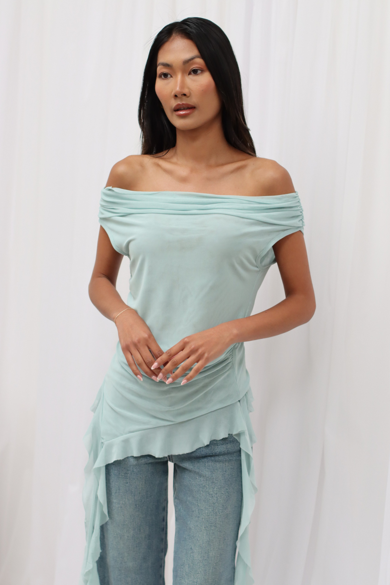 BARDOT TOP SEAFOAM