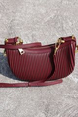 FLORIANNA PLISSE BAG BURGUNDY