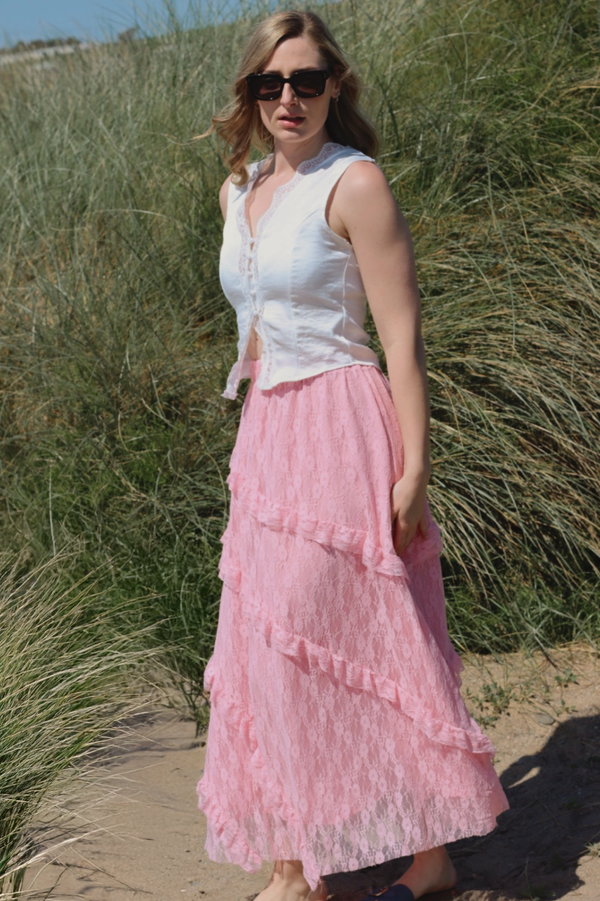 Demi Lace Skirt Pink