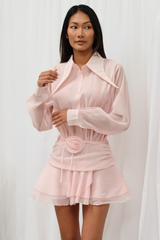 Saveria Mini Sheer Dress Pink