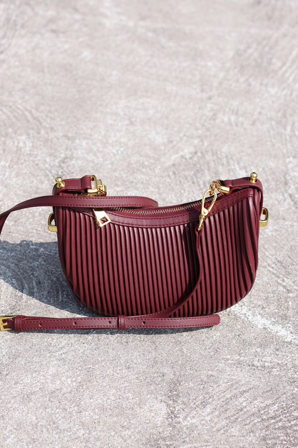 FLORIANNA PLISSE BAG BURGUNDY