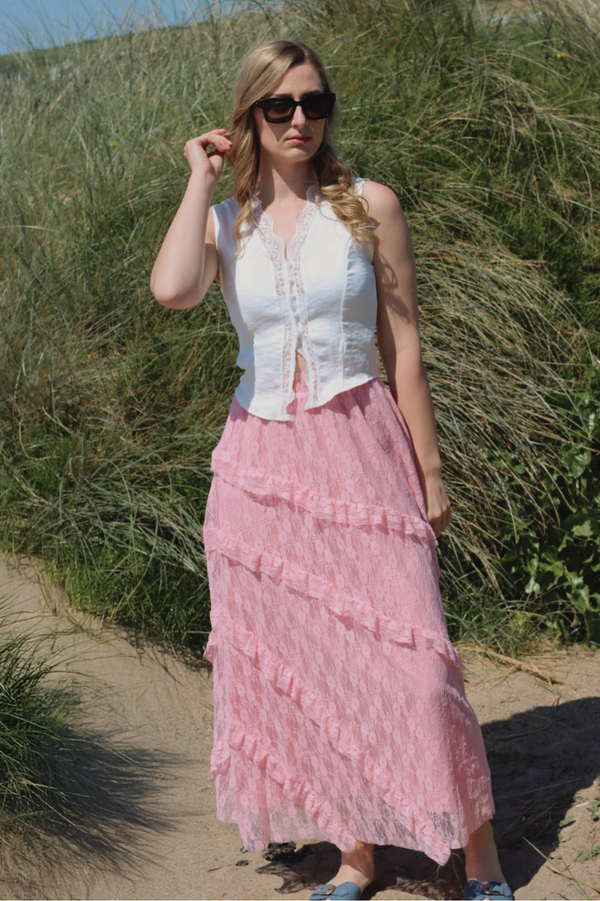 Demi Lace Skirt Pink