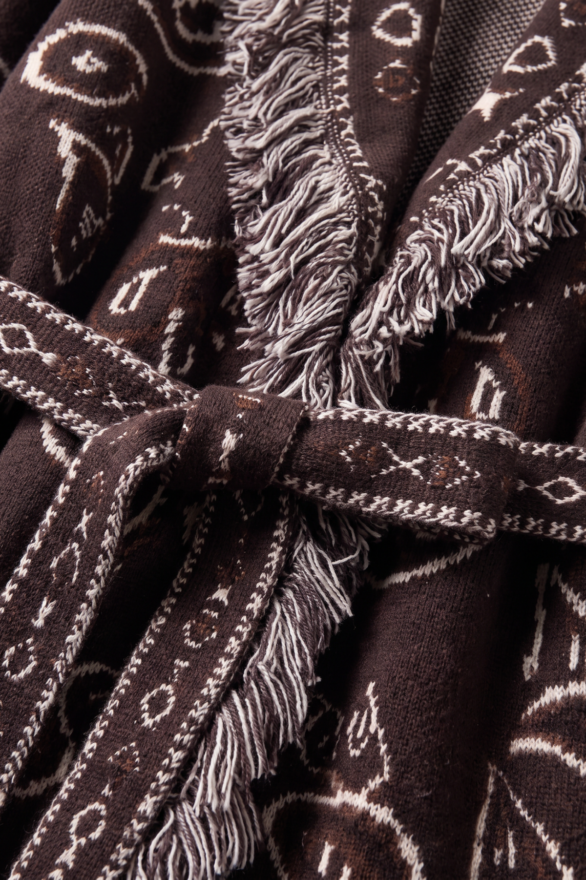 KAYA PAISLEY BANDANA PRINT CARDIGAN BROWN