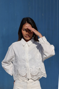 CORINNE CROPPED EMBROIDERED SHIRT