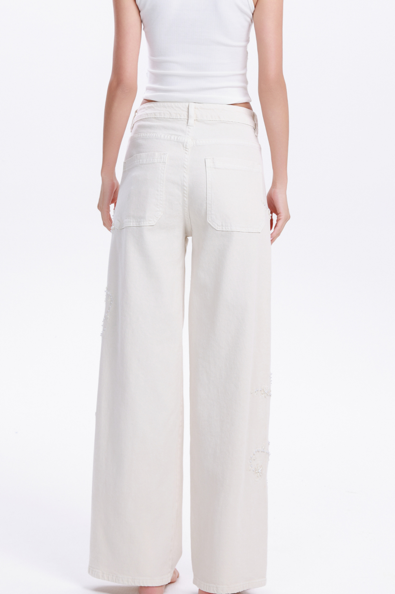 MONA EMBELLISHED WIDE JEANS