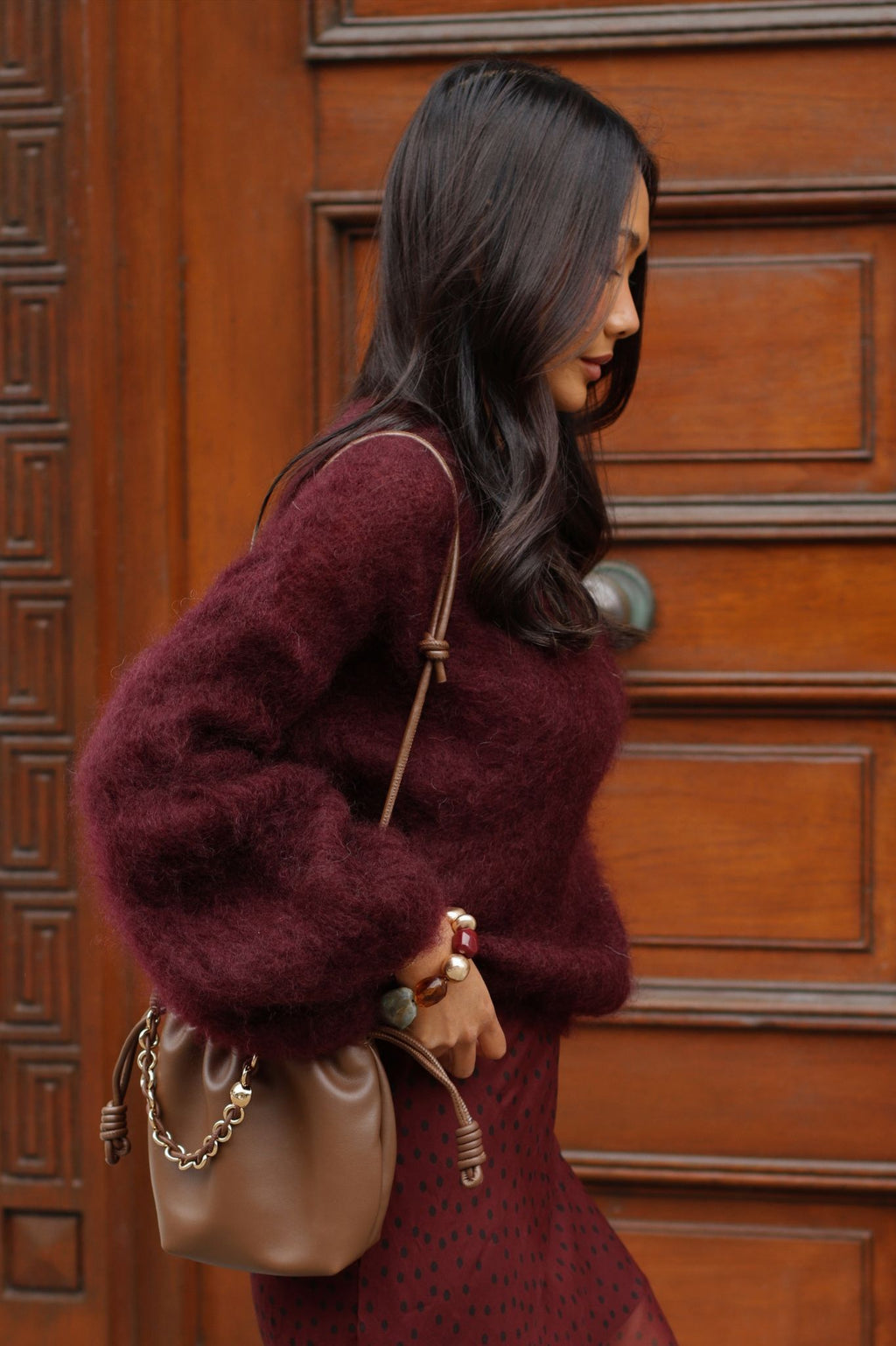 KELLY MOHAIR BLEND SWEATER WINE