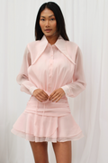Saveria Mini Sheer Dress Pink