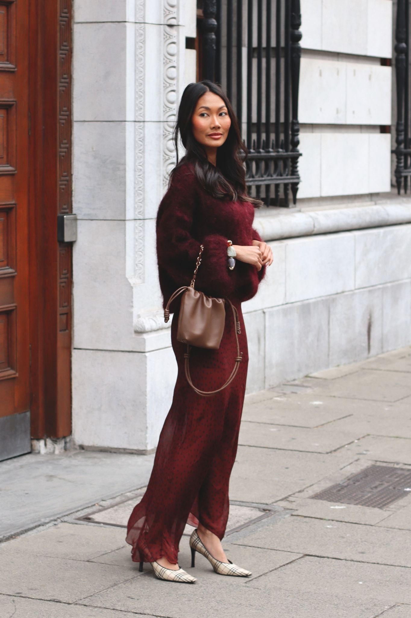 Ceena Sheer Skirt Burgundy