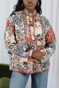 LILIANA QUILTED FLORAL JACKET RUST