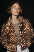 Deer Print Bomber Jacket