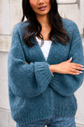 KENZA KNITTED CARDIGAN DARK TEAL
