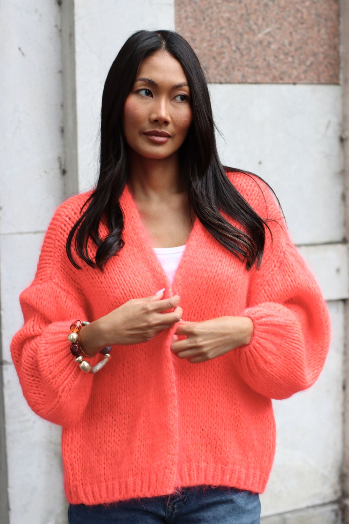 KENZA KNITTED CARDIGAN ORANGE
