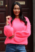 KELLY MOHAIR BLEND SWEATER CORAL PINK
