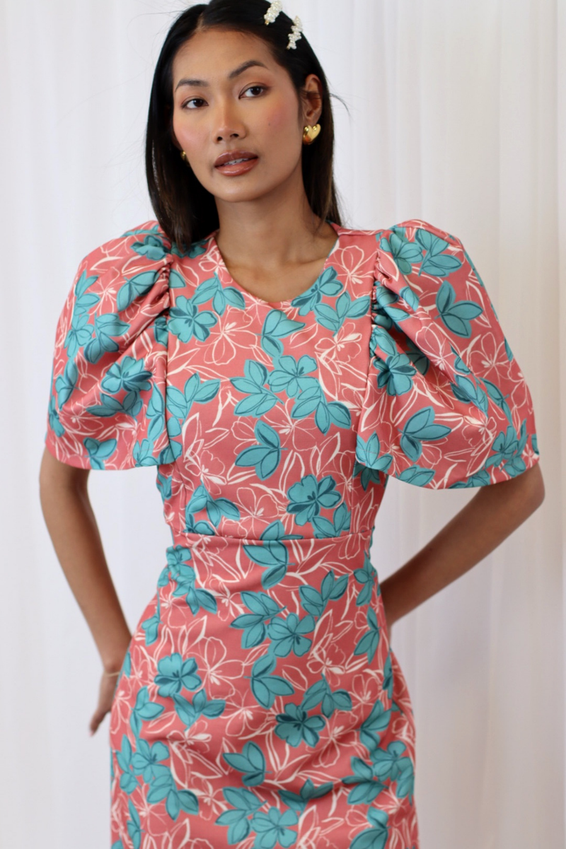SELENA DRESS CORAL BLUE
