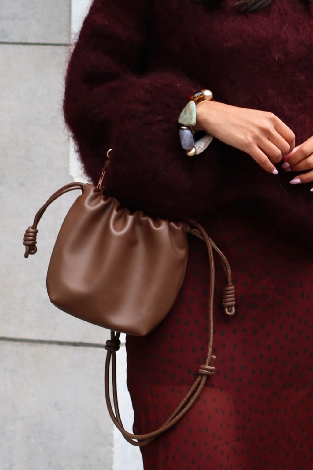 FRANCINE BUCKET BAG BROWN