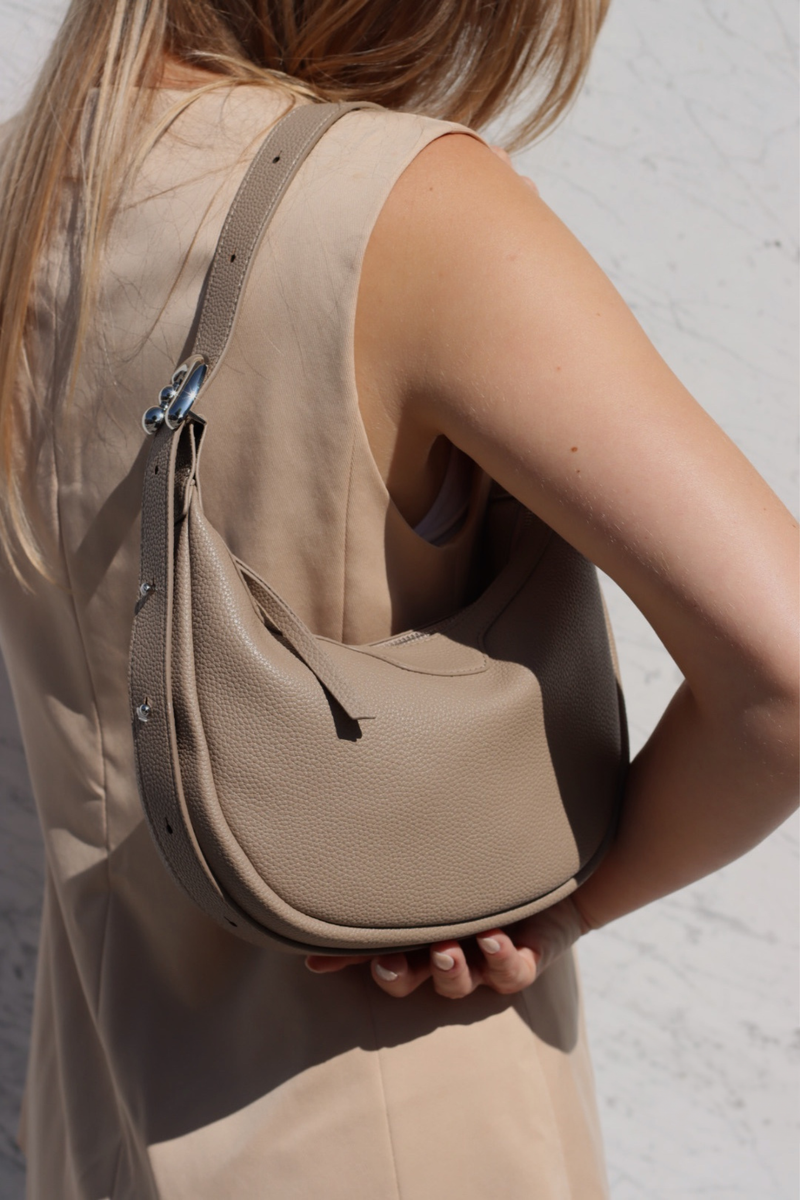 FLORENCE ROUND HANDBAG TAUPE