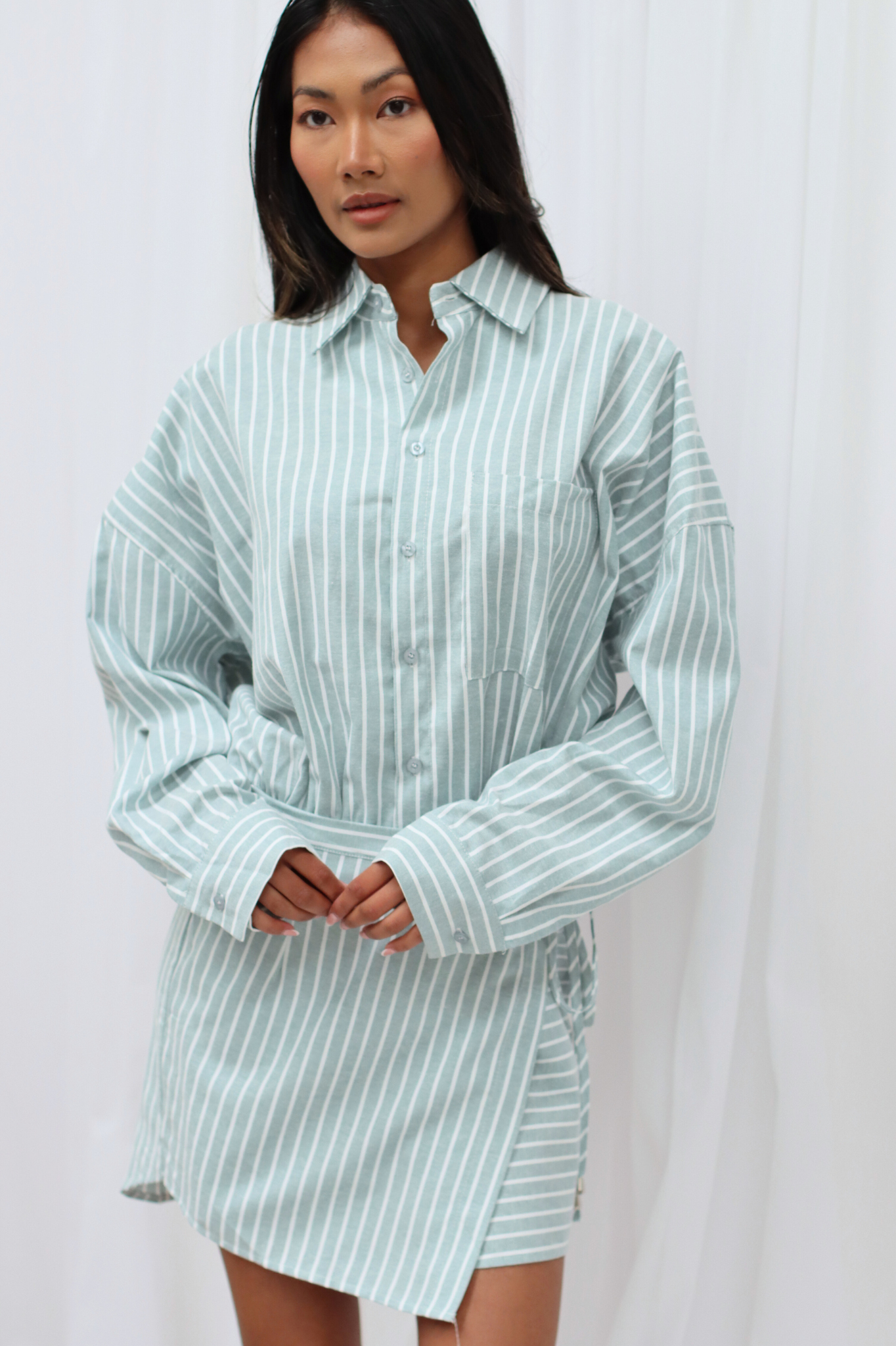 Surri Stripe Dress Seafoam