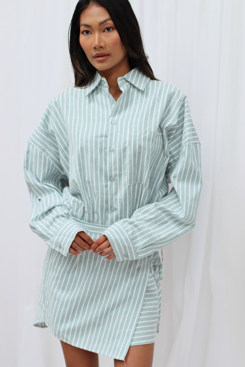 Surri Stripe Dress Seafoam