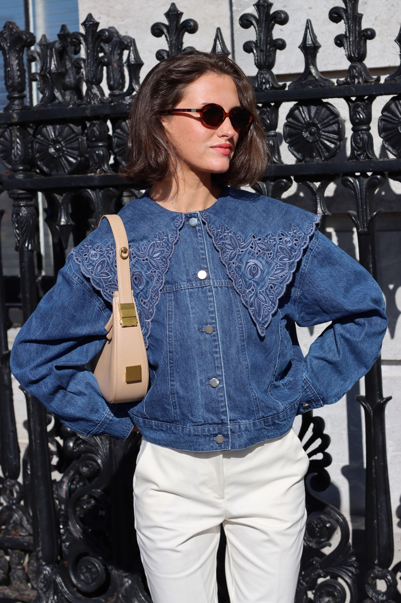 LEILANI OVERSIZED COLLAR DENIM JACKET