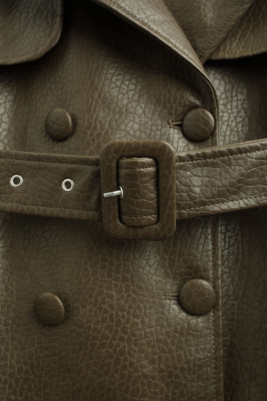LONDYN FAUX LEATHER COAT KHAKI