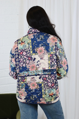 LILIANA QUILTED FLORAL JACKET NAVY