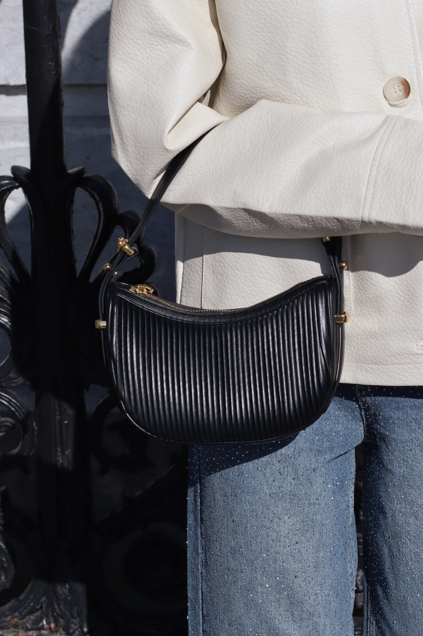 FLORIANNA PLISSE BAG BLACK