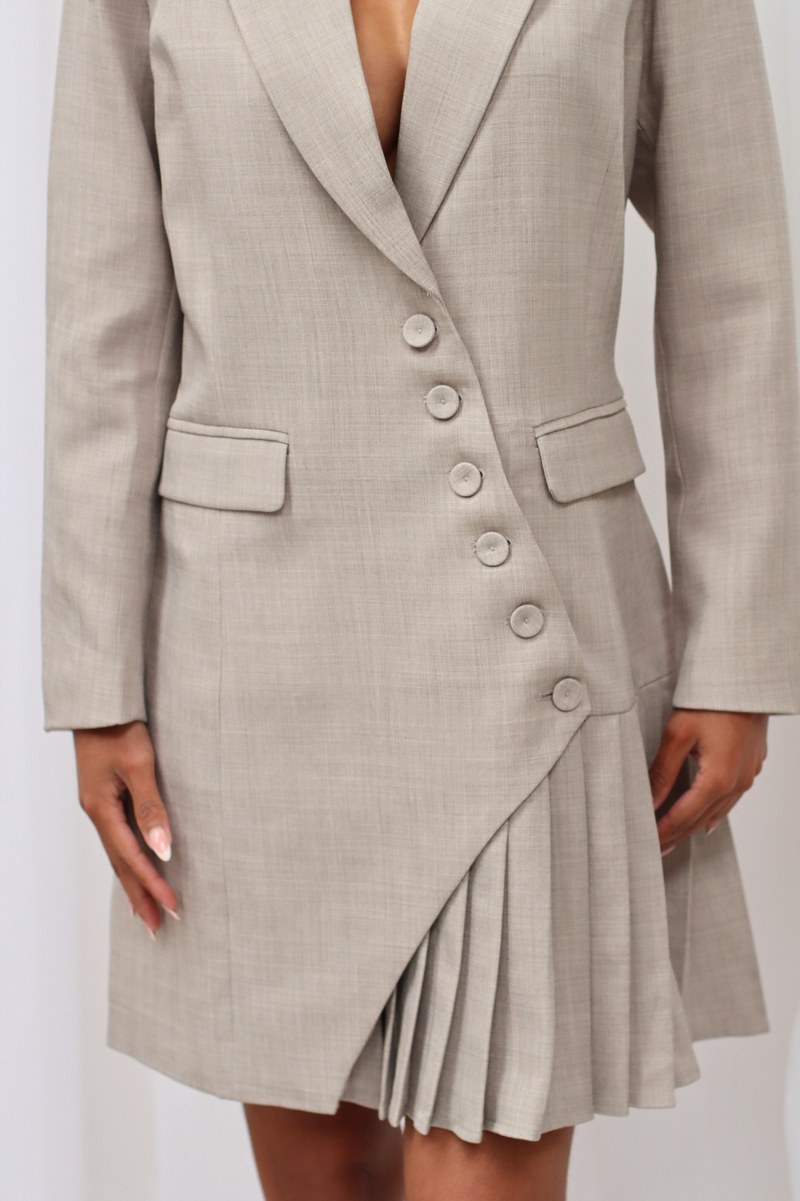 Sera Tailored Blazer Dress Taupe