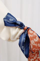 Paisley Print Ribbon Scarf