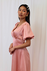 SADIE BOW BACK DRESS CORAL